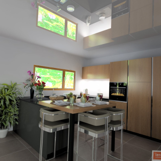 Cuisine bois et noir