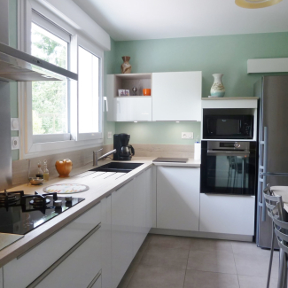 cuisine blanche et bois