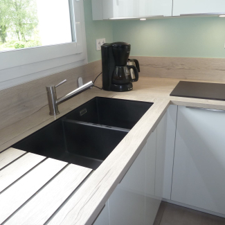 cuisine blanche et bois