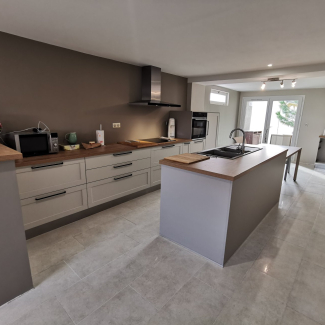 cuisine blanche et bois