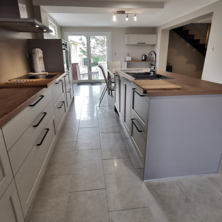 cuisine blanche et bois