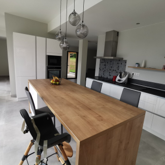 cuisine blanche et bois