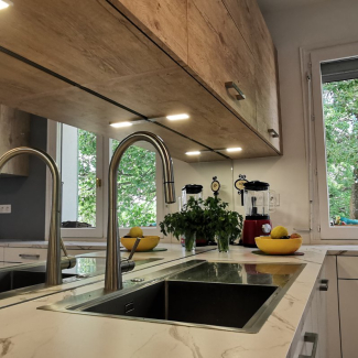 cuisine bois et blanche 