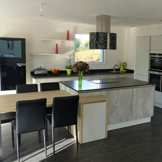 Cuisine béton et bois