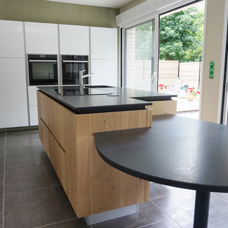 cuisine blanche et bois