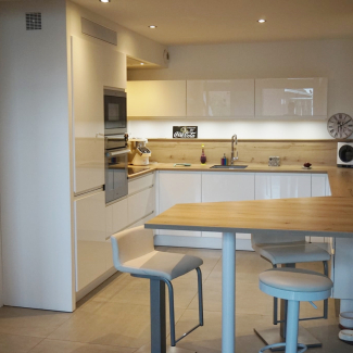 cuisine blanche et bois