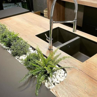 Cuisine noire et bois