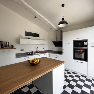 Cuisine blanche en l