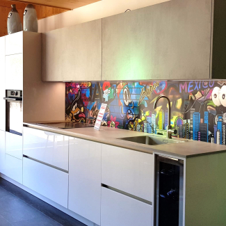 Cuisine blanche sans poignée