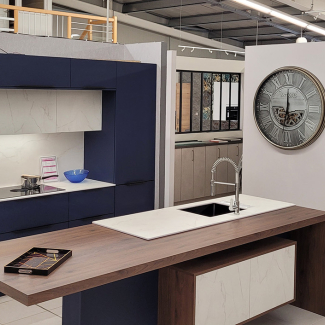 Cuisine bleu et blanche