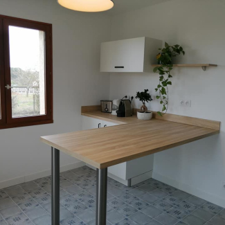 cuisine blanche et bois