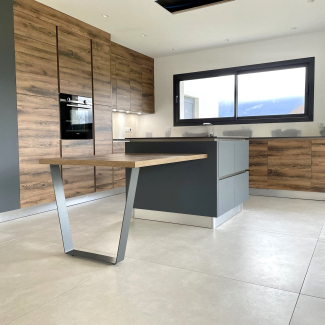 Cuisine noire et bois